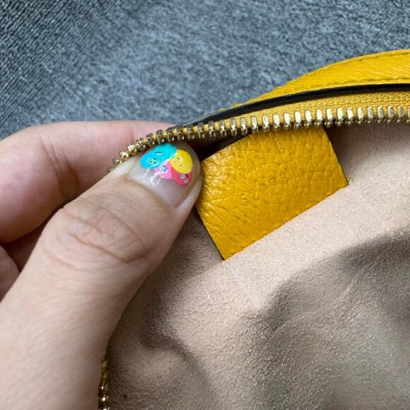 GUCCI Ophidia Round Chain Yellow Multicolor Leather Shoulder Bag 550-080825 - Picture 12 of 12